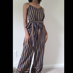 Blue and gold jumpsuit